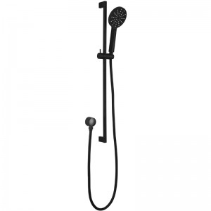 Cora Matte Black Round Sliding Shower Set PSH036-MB